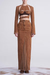 OUDE WAAG Washing Cowboy Decoding Mid-Boxy Skirt OW-23SS-SK06 reddish brown